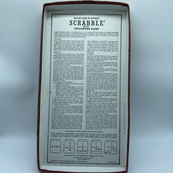 Vintage Scrabble Board Game Selchow & Righter Co. 1948 - Picture 13 of 15